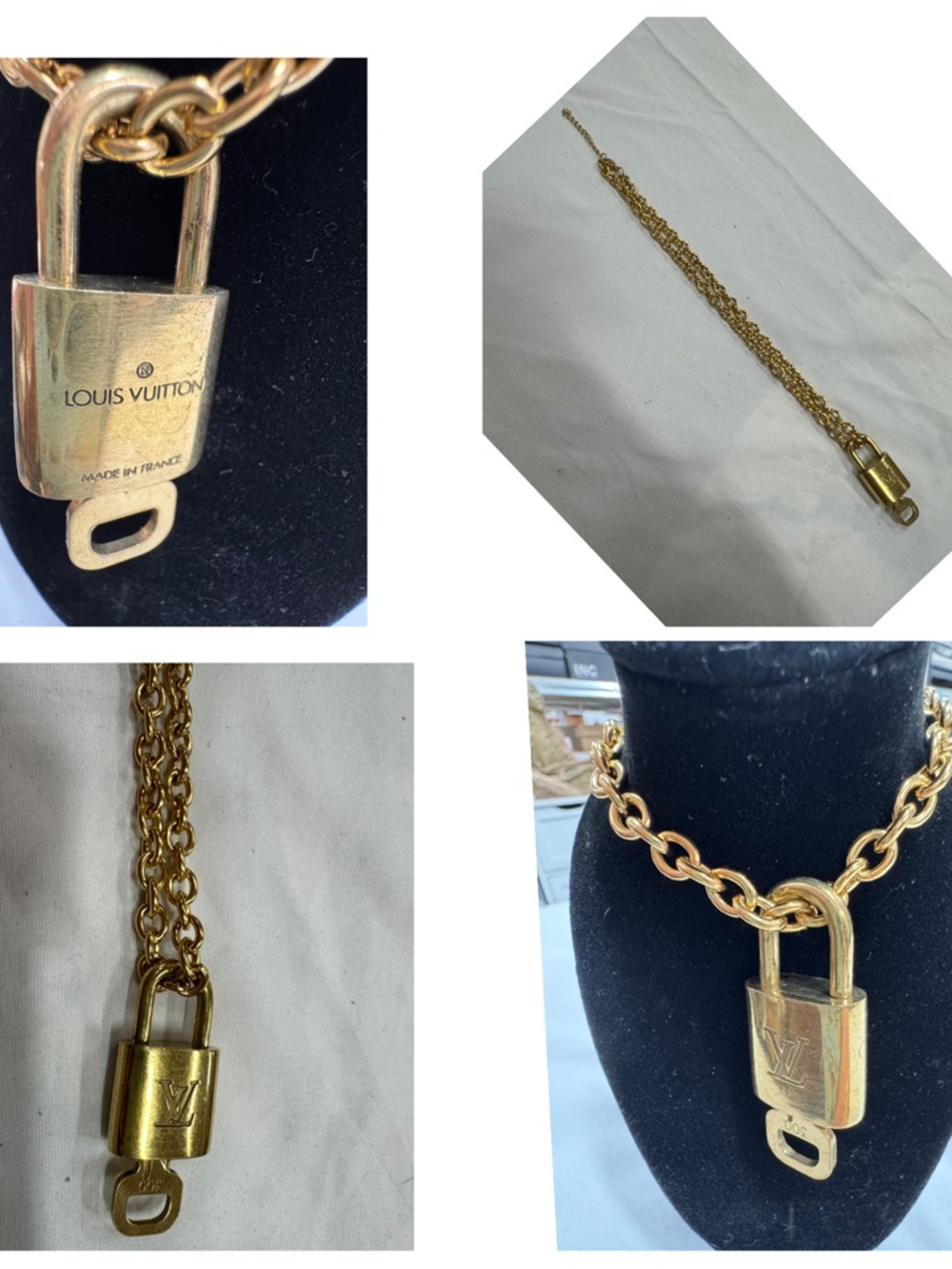 Authentic Louis Vuitton Padlock Pendant with unbranded stainless steel chain 18” - Picture 3 of 4